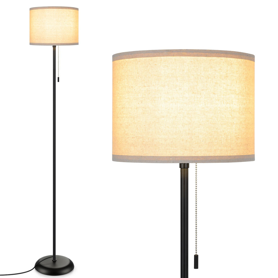 FOLKSMATE floor lamp tall black pole adds modern ambiance to a living space