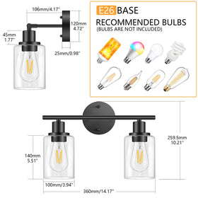 Folksmate clear glass shade showcases bulbs while protecting them