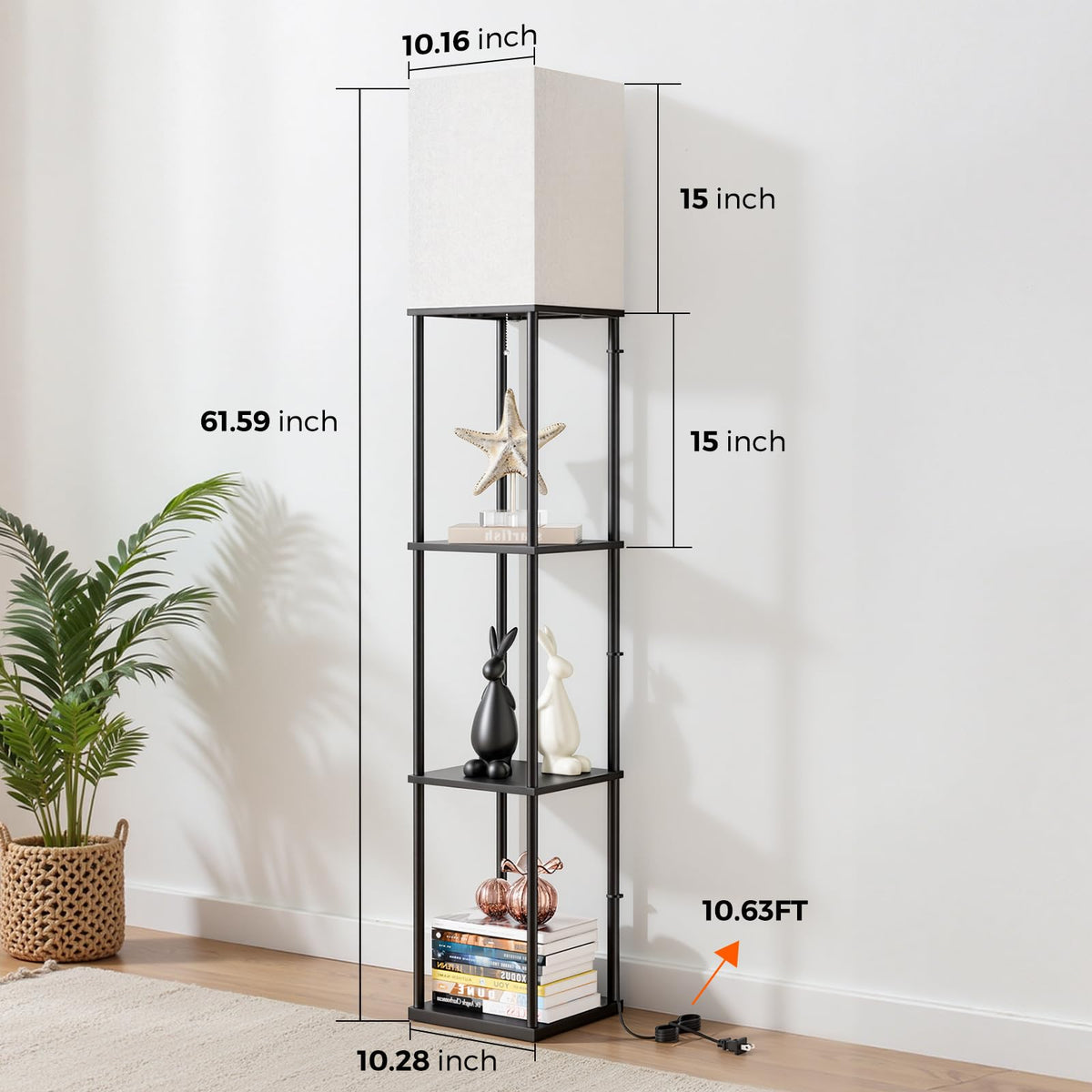 FOLKSMATE iron pole and black finish provide stable daily use