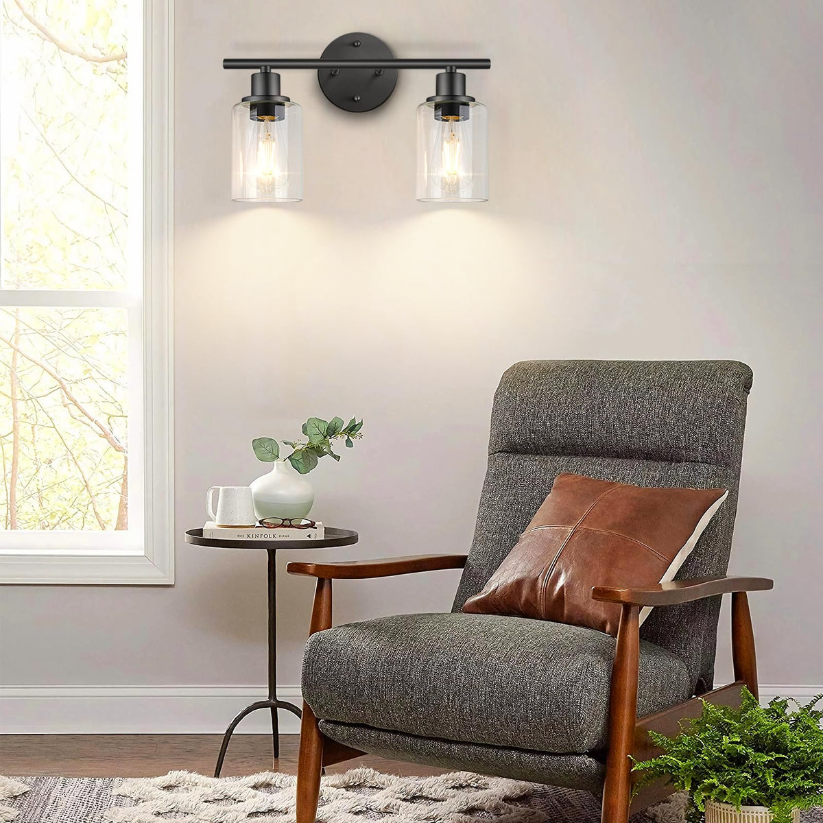 Folksmate two-light design pairs with modern to rustic decor