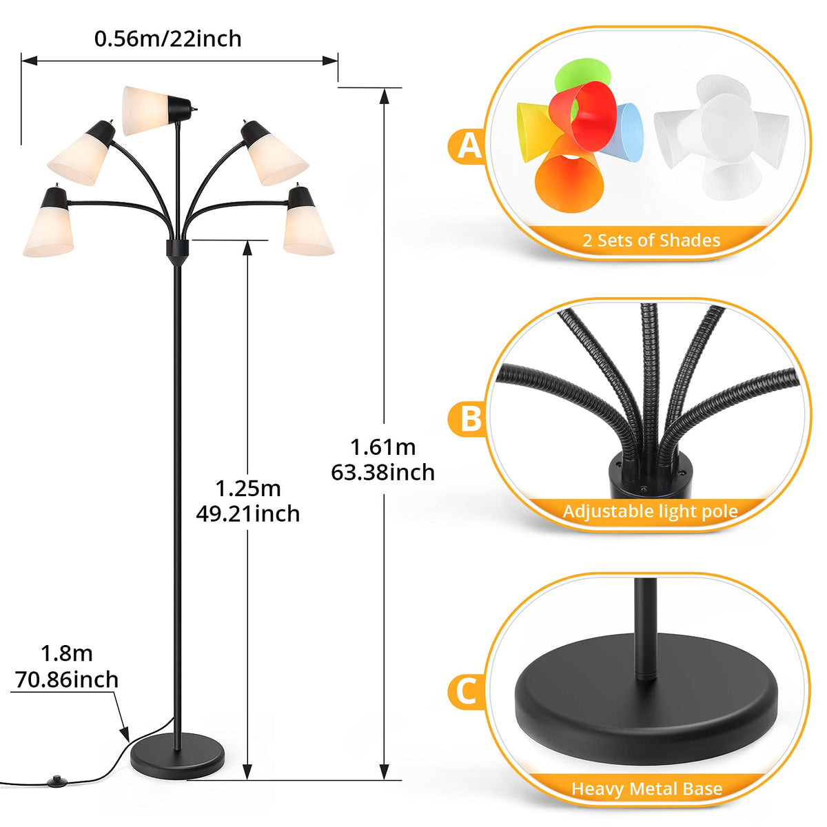 Sleek black finish of the Medusa lamp suits modern rustic interiors.
