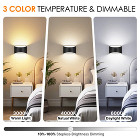 FOLKSMATE rechargeable wall sconce charging status indicators help monitor power