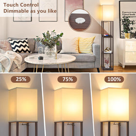 FOLKSMATE shelf storage with wooden frame floor lamp enhances organization
