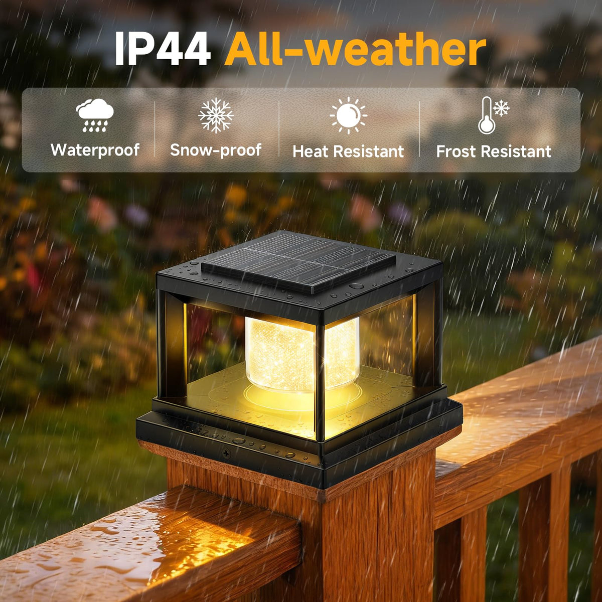 FOLKSMATE post-cap lights fit 3.5x3.5 and 4x4 posts for versatile setup