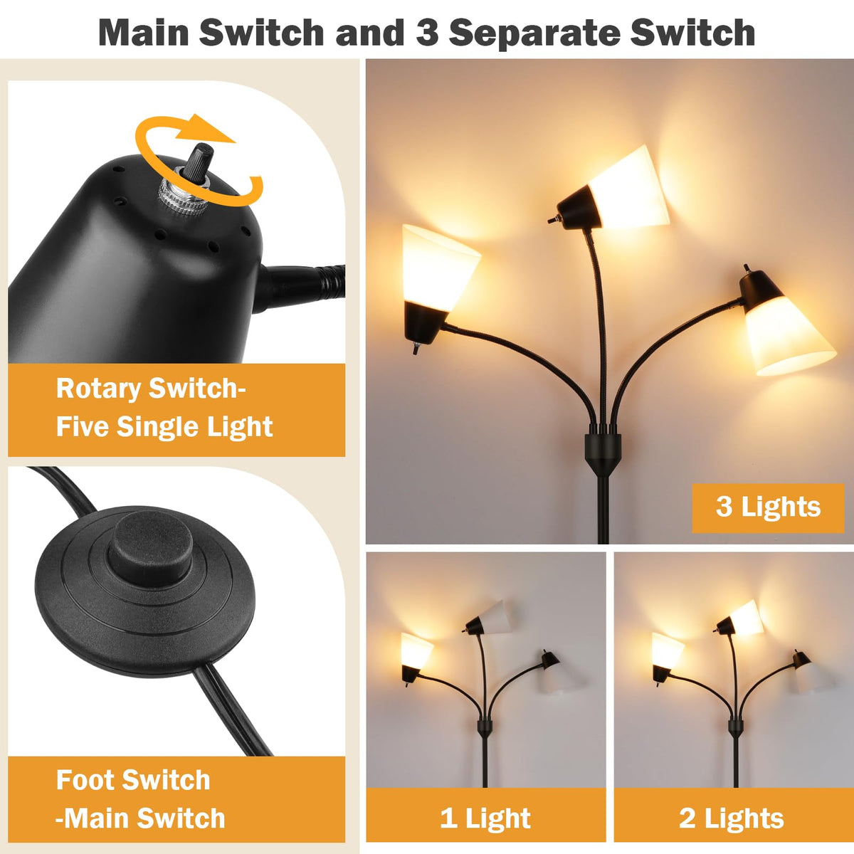 FOLKSMATE white shades provide bright task lighting for bedrooms or desks