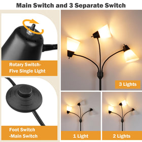 FOLKSMATE white shades provide bright task lighting for bedrooms or desks
