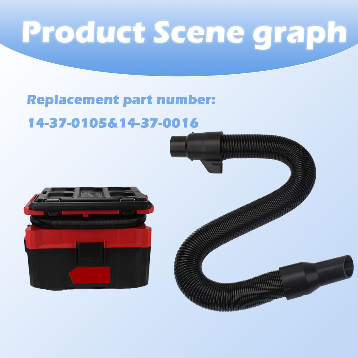 Follde vacuum hose 64-inch maximum stretch reaches hard-to-reach spots
