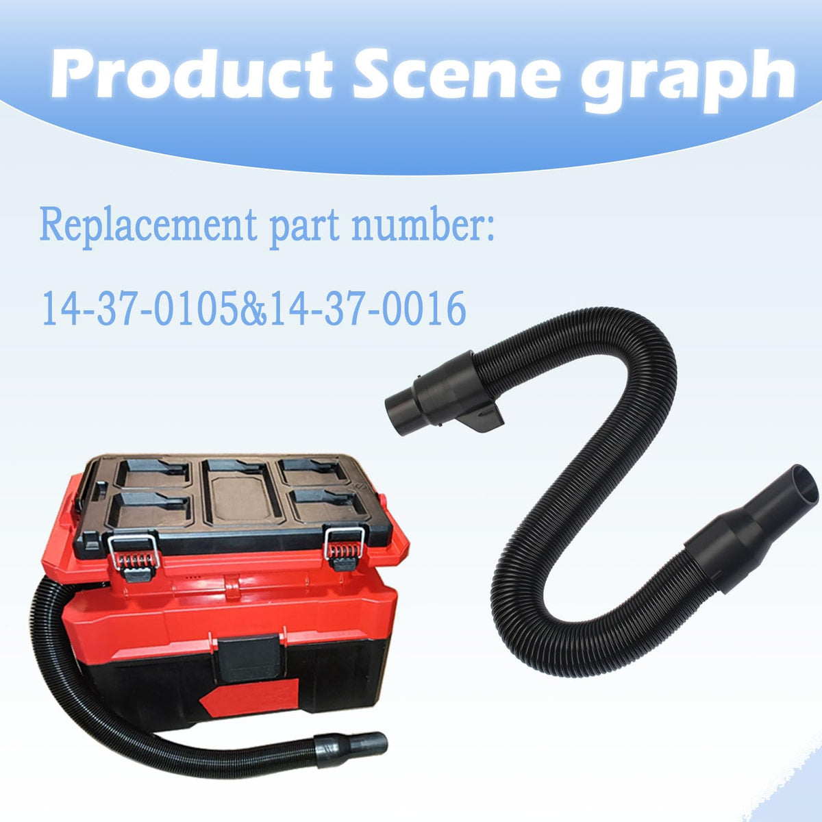 Follde vacuum hose versatile for wet/dry vacuum tasks and long reaches