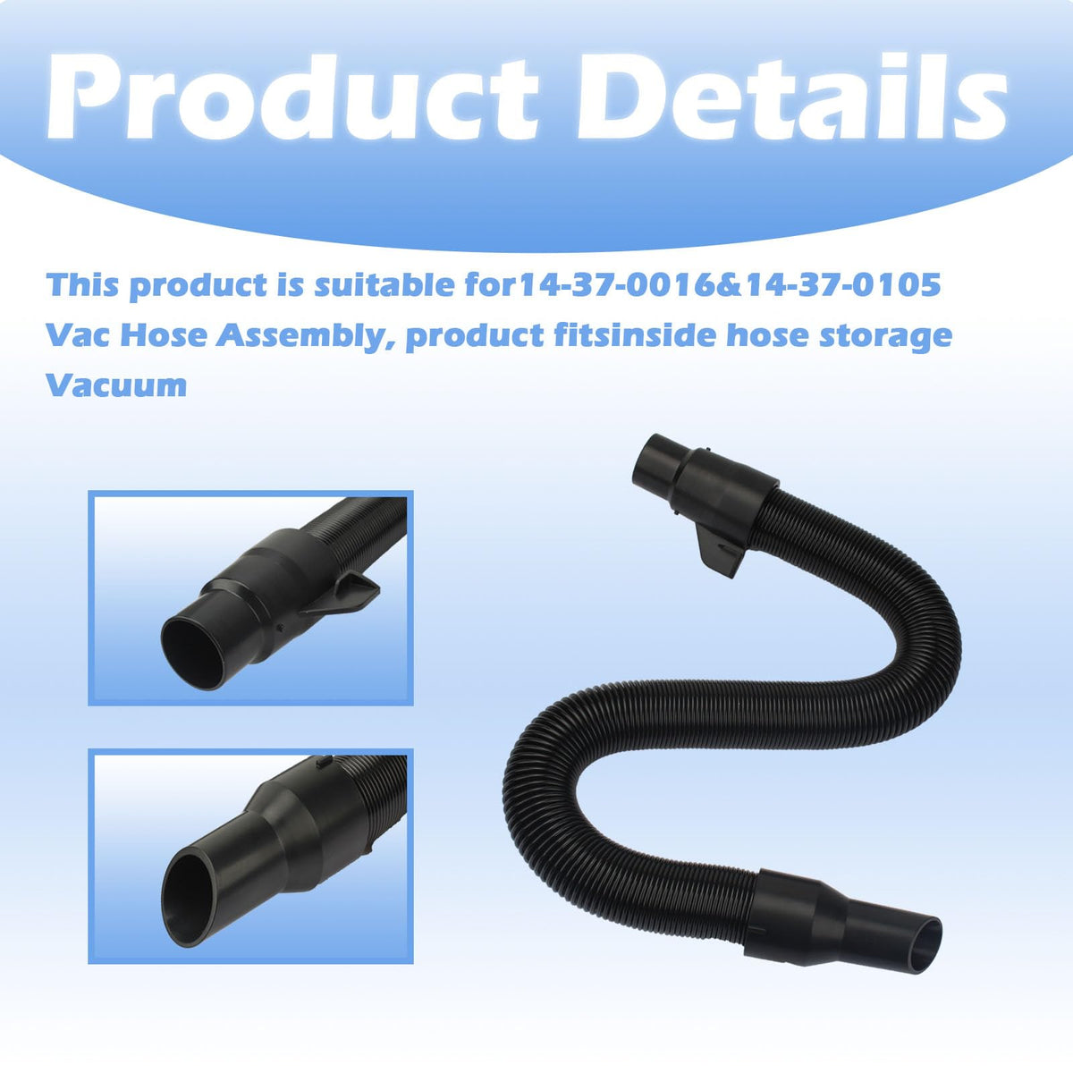 Follde vacuum hose rubber-wrapped middle for flexible bending and durability