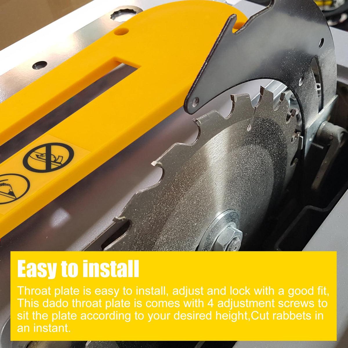 Folosem Dado Plate supports up to 8-inch stacked dado up to 13/16