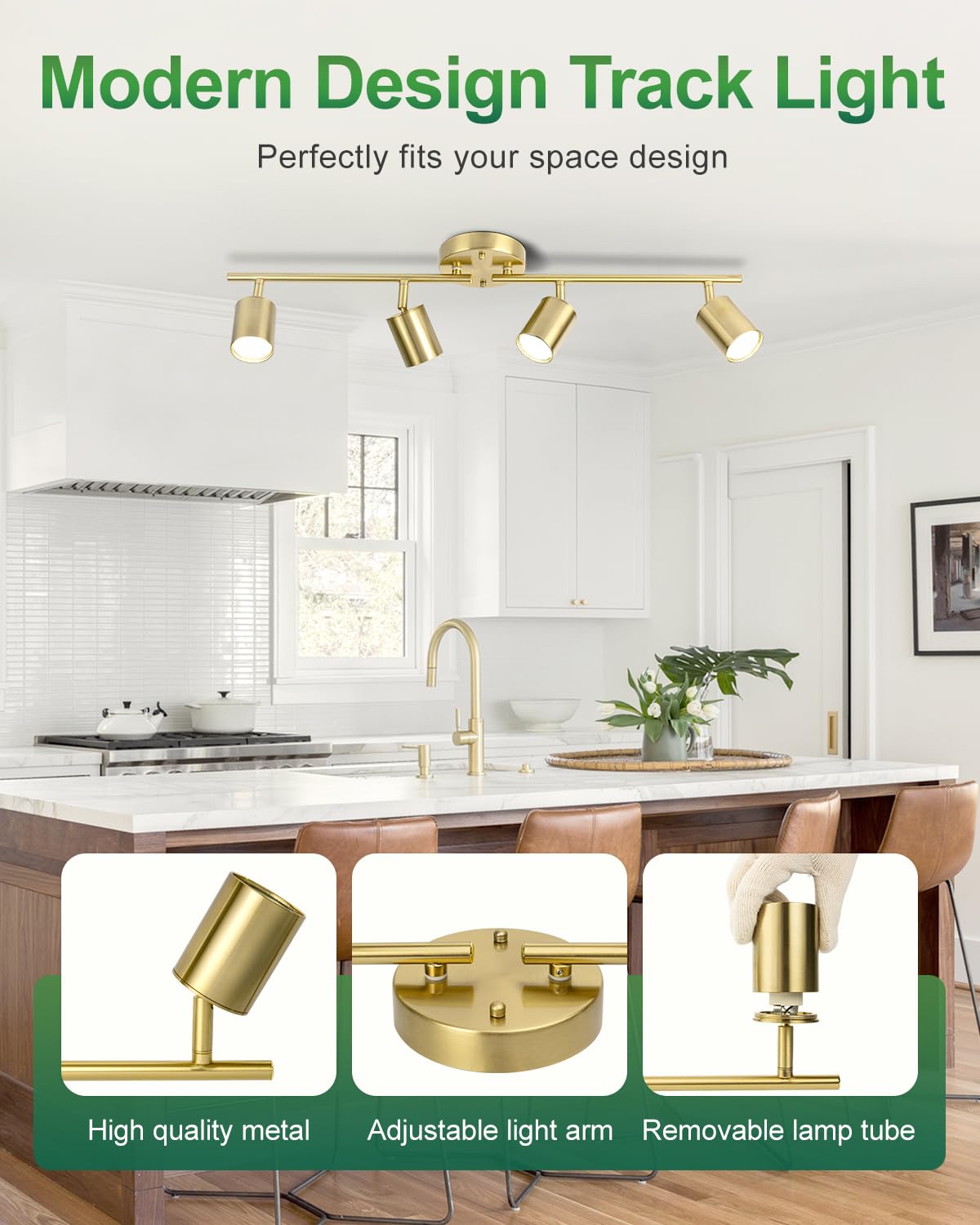 Fondiiz GU10 socket track lighting supports bulb variety up to 50W.