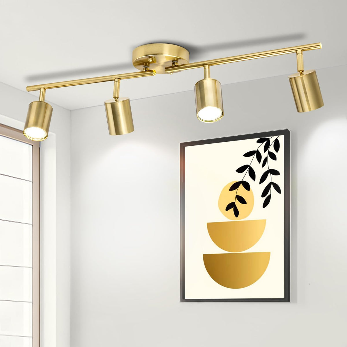 Fondiiz track lighting rotatable heads direct precise illumination on artwork.