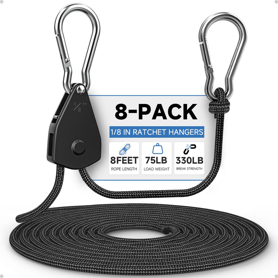 Fondwell grow light hangers adjustable 1/8-inch in action for precise indoor garden lighting.