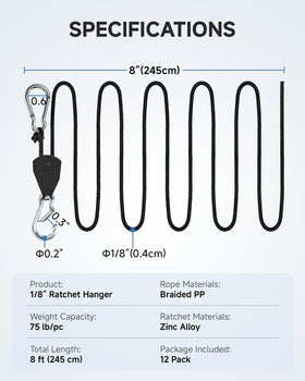 Fondwell indoor garden hanging setup using these hangers for efficient grow light suspension