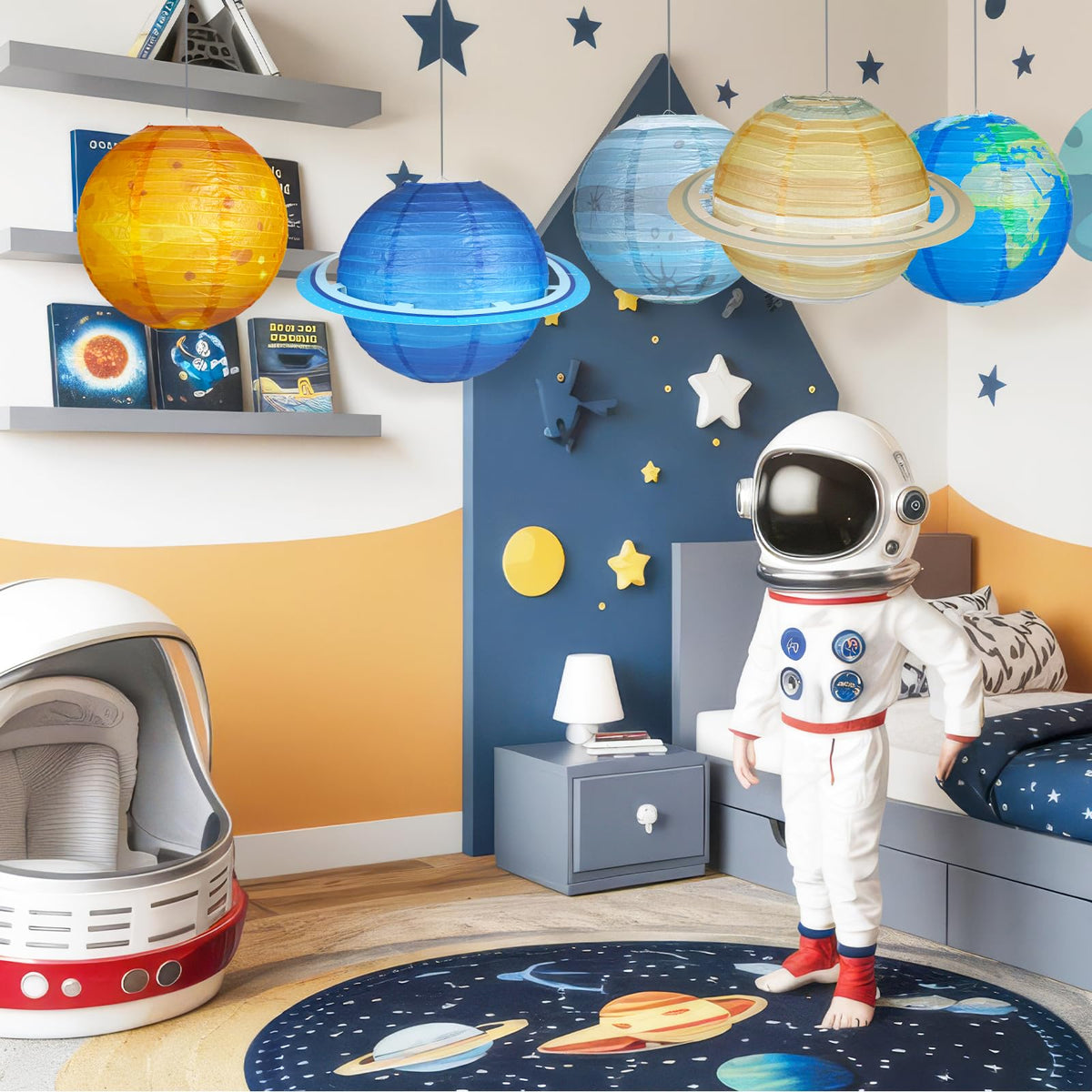 Fontien planet lantern uranus accents space-themed decor with unique ringed look