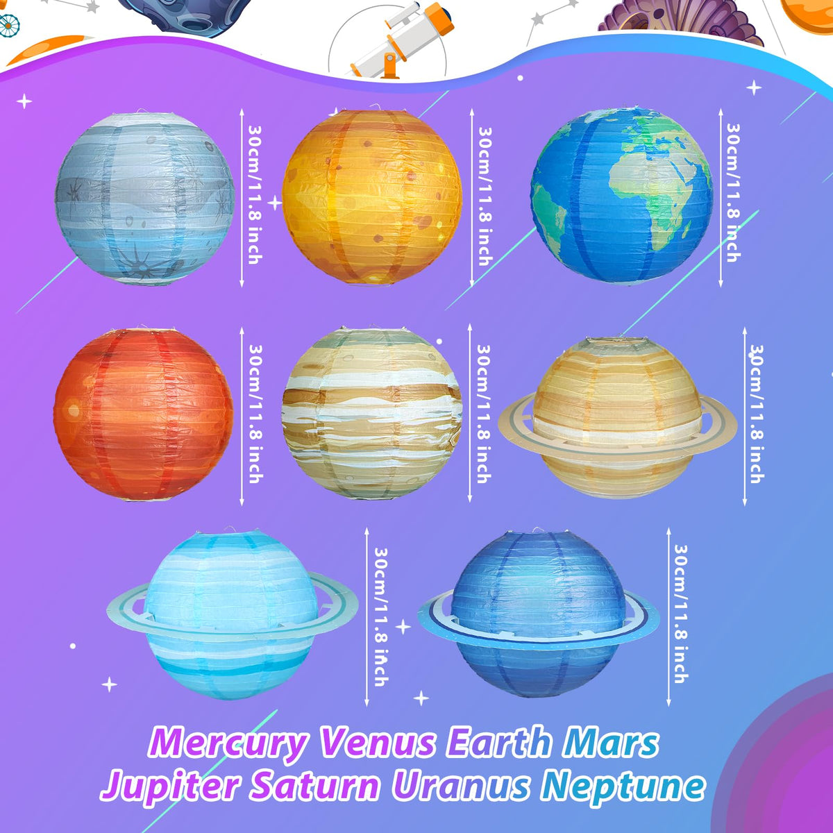 Fontien planet lantern venus adds colorful ambiance to birthday room decor