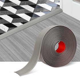 FONUNO floor transition strip gray wood grain for seamless room transitions.