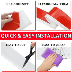 FONUNO self-adhesive baseboard white finish provides edge protection