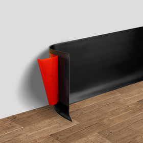 FONUNO vinyl wall base black 4in by 20ft, durable, seamless edge protection.