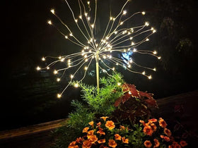 FOOING solar firework lights IP65 waterproof for outdoor durability.