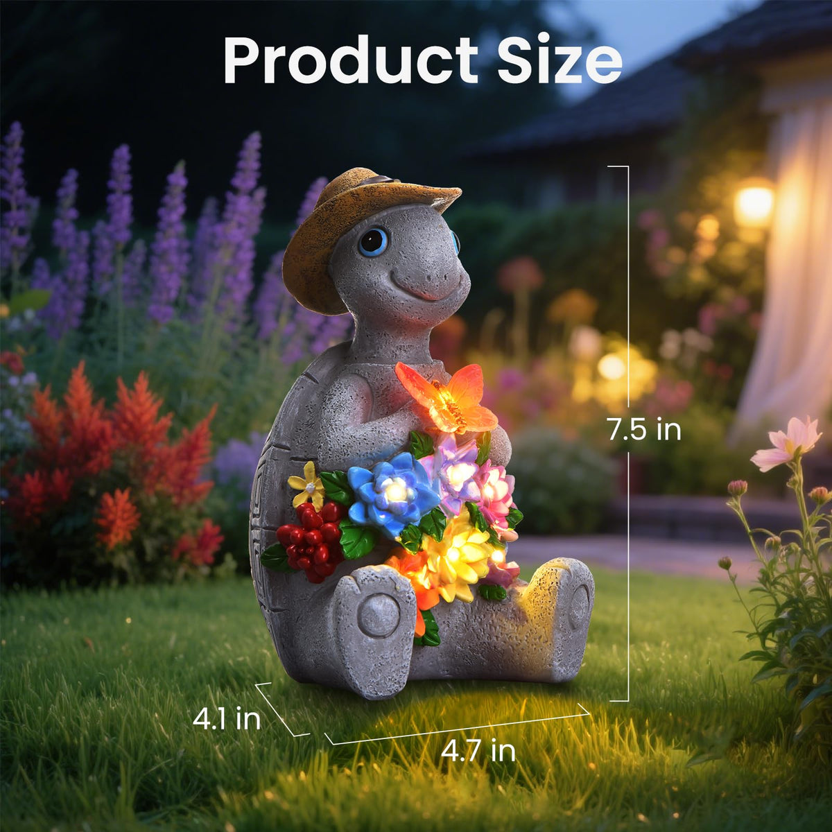 Footreal outdoor turtle light features solar charging for cable free setup.
