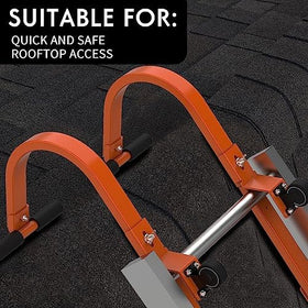 Foozet Ladder Stabilizer T-bar with rubber wrap protects roof surfaces.
