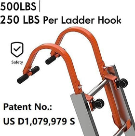 Foozet Roof Ladder Hook on ladder enables stable roof access.