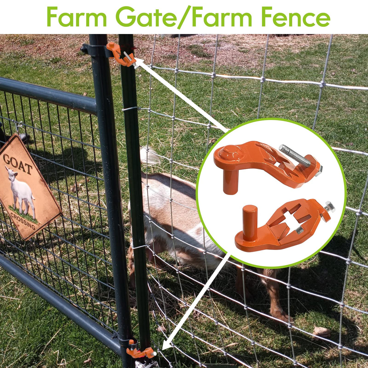 Foozet hardware for farm and garden gates suitable for various fences
