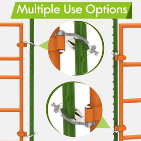 Foozet gate hinge pins allow a 200+ degree gate swing for flexible access.