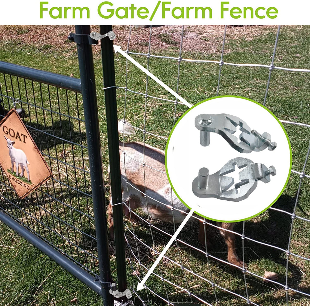 Foozet T-Post hinge set ideal for farm gates and garden fences.