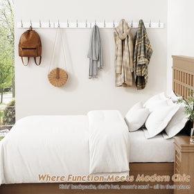 Forbena entryway setup with rack mounted on wall and bags hanging