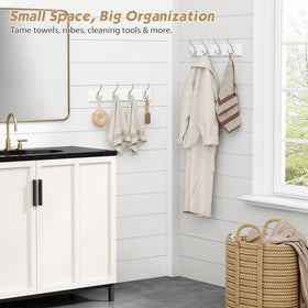 Forbena white rack holding purses and bags for tidy storage