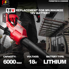 FORBETER battery compatible with Milwaukee chargers for quick recharge.