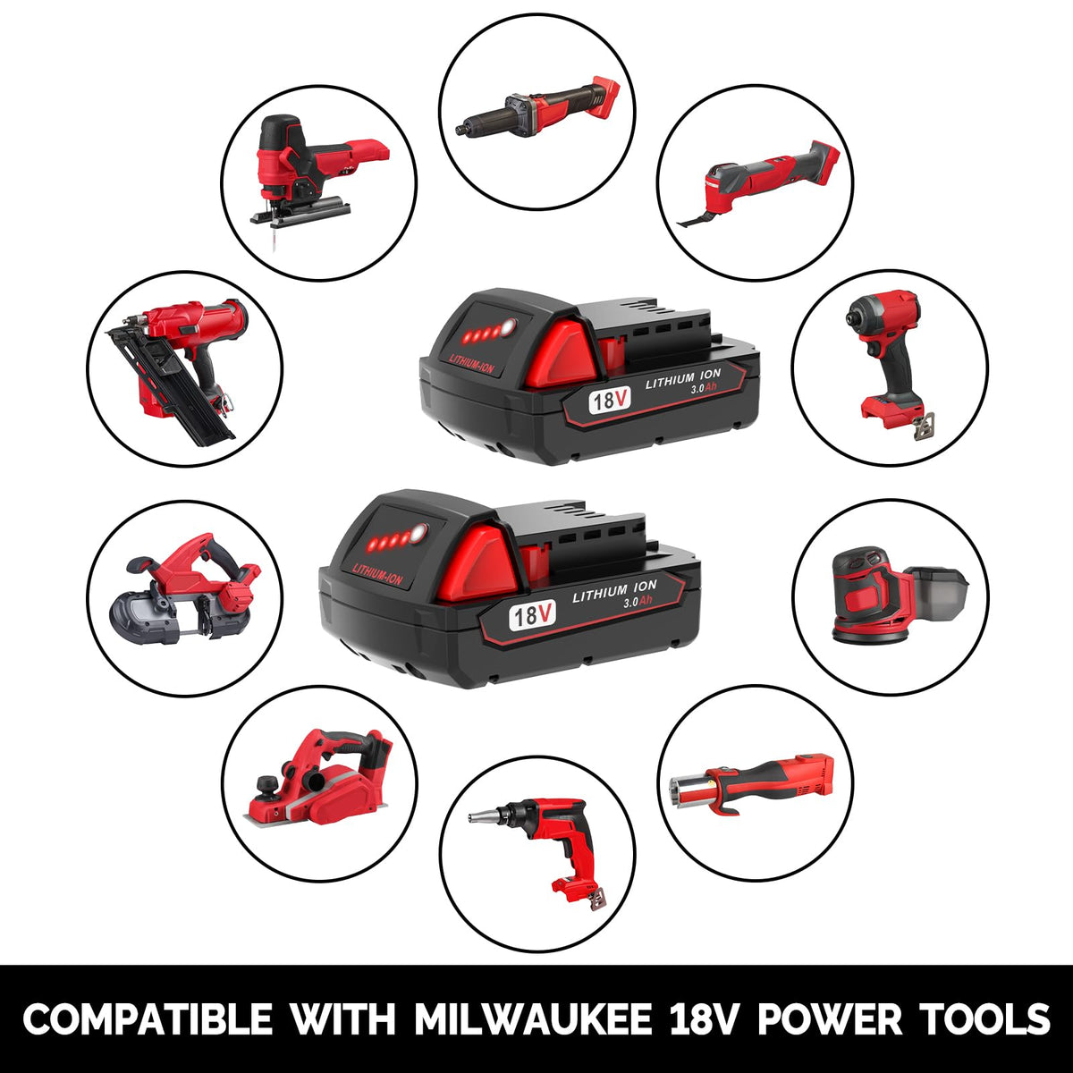 FORBETER Milwaukee M18 battery charging with compatible rapid chargers.