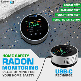 FORENSICS DETECTORS FD Radon Detector ABS housing withstands knocks and daily use.