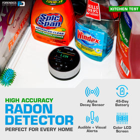 FORENSICS DETECTORS FD Radon Detector in use at home demonstrates easy monitoring.