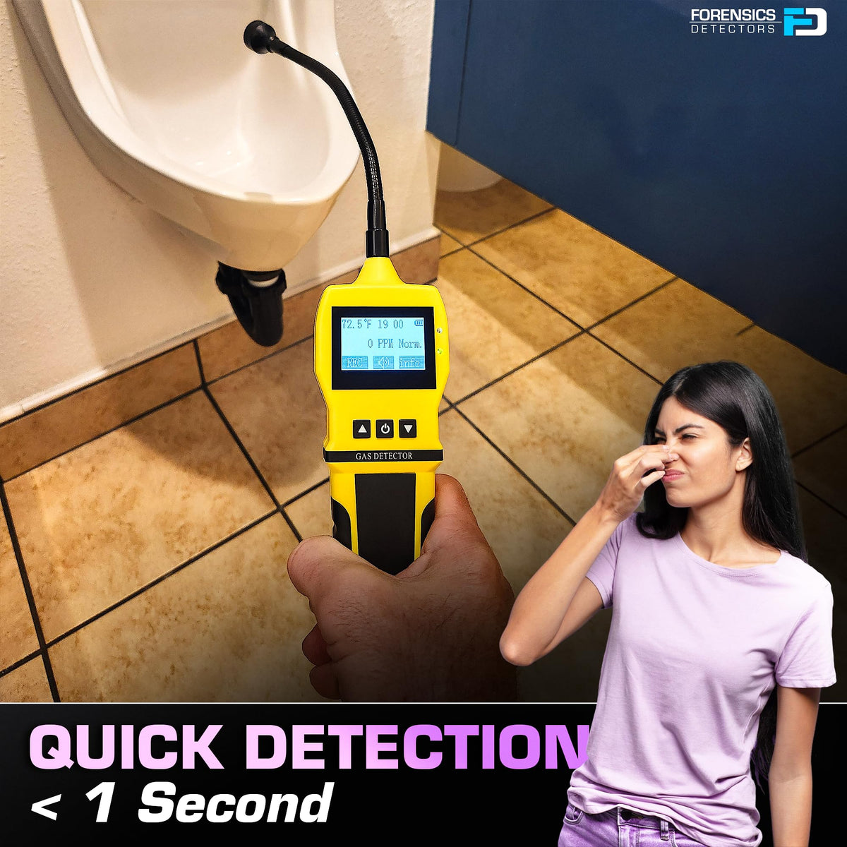 FORENSICS DETECTORS FD sensor close-up showing 20-year life for longevity