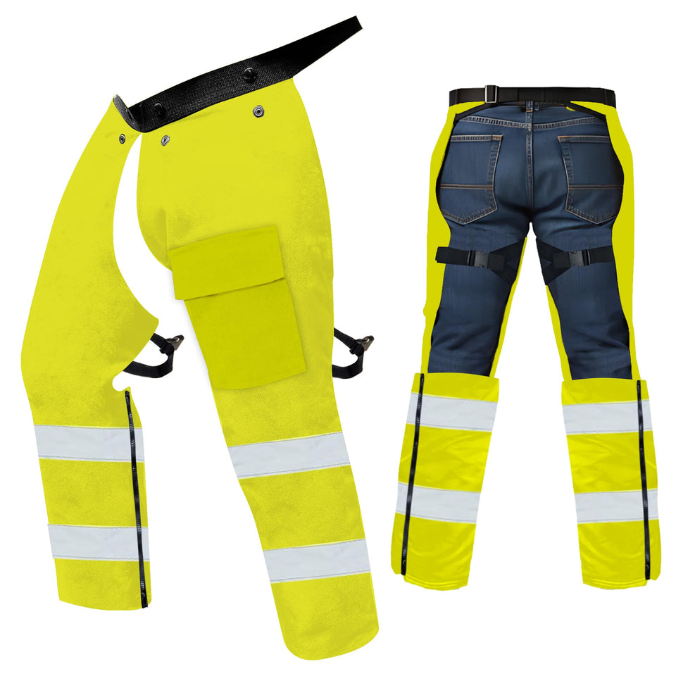 FORESTER Trimmer Chaps overview: rugged outdoor protection in action.