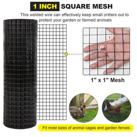 Forimo black welded wire mesh with 1-inch openings for animal enclosures
