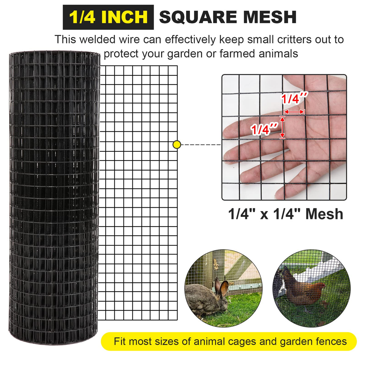 Forimo one-quarter-inch square mesh section suitable for small animal enclosures.