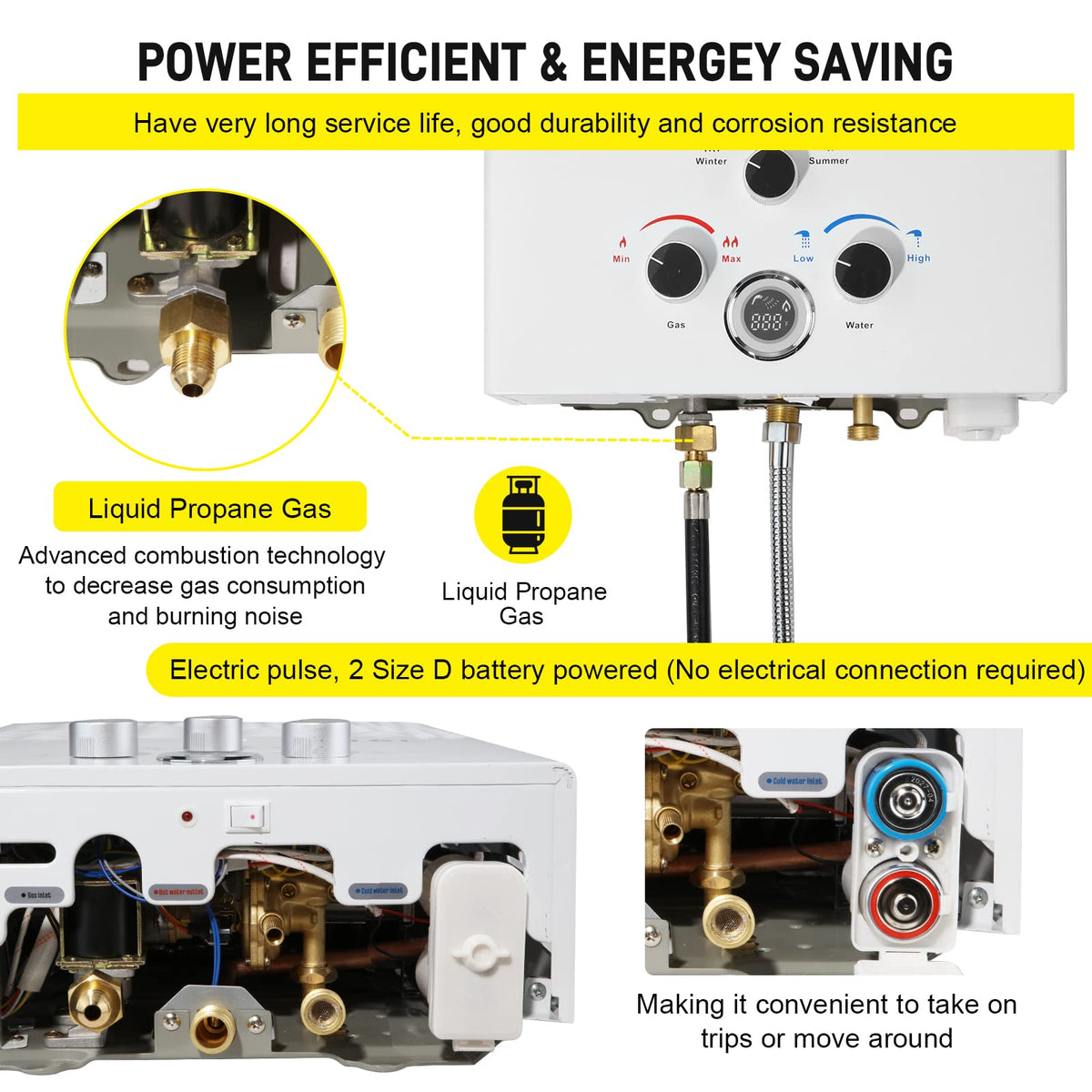 Forimo CSA‑approved tankless heater ensuring safe outdoor use