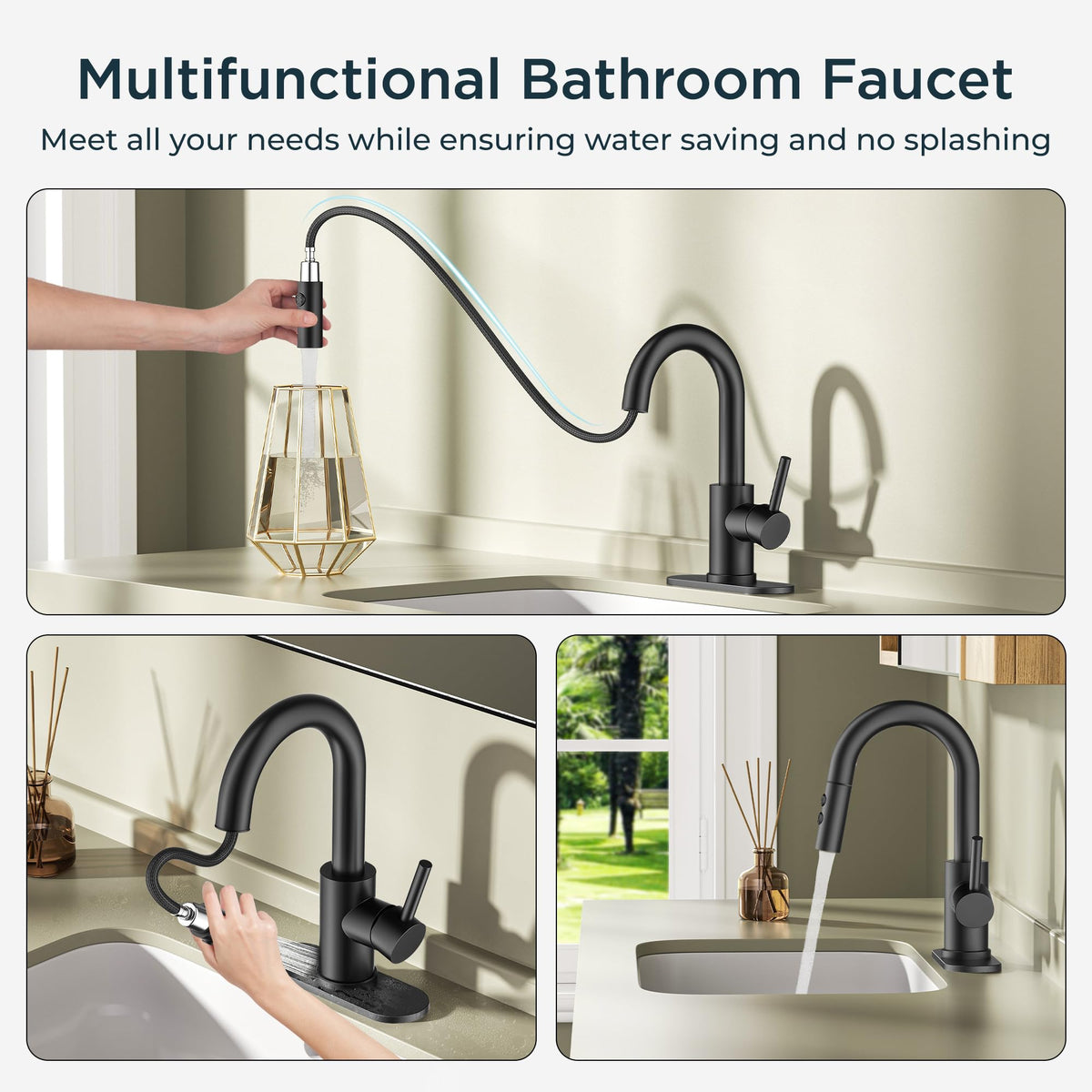 Pre-installed 24-inch hose for quick, plumber-free installation of FORIOUS faucet