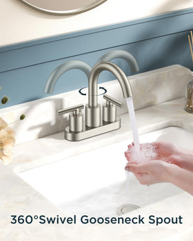 FORIOUS 360-degree gooseneck view enables easy rinsing in tight spaces.