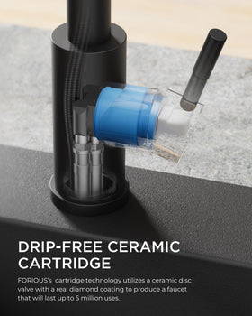 FORIOUS kitchen faucet suitable for kitchen, laundry, RV, or bar spaces