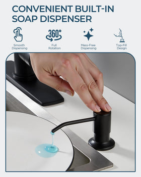 FORIOUS 360-degree swivel with silicone nozzle resists buildup.