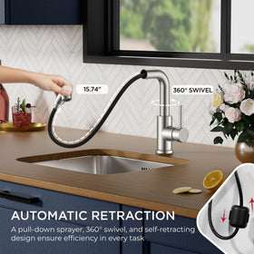 FORIOUS 360-degree swivel spout for easy access around sinks