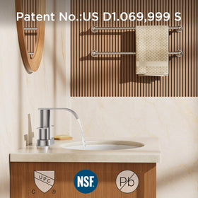 FORIOUS 4-inch centerset faucet fits 2- or 3-hole sinks.