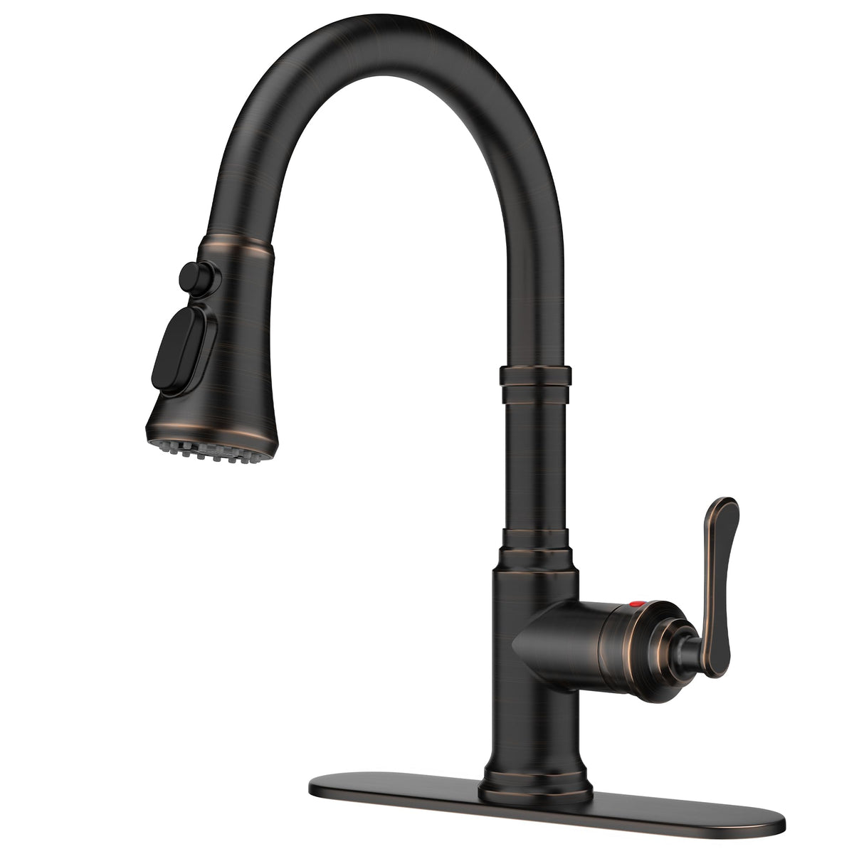 FORIOUS antique kitchen faucet with pull-down sprayer in oil rubbed bronze for farmhouse kitchens - effortless cleaning.