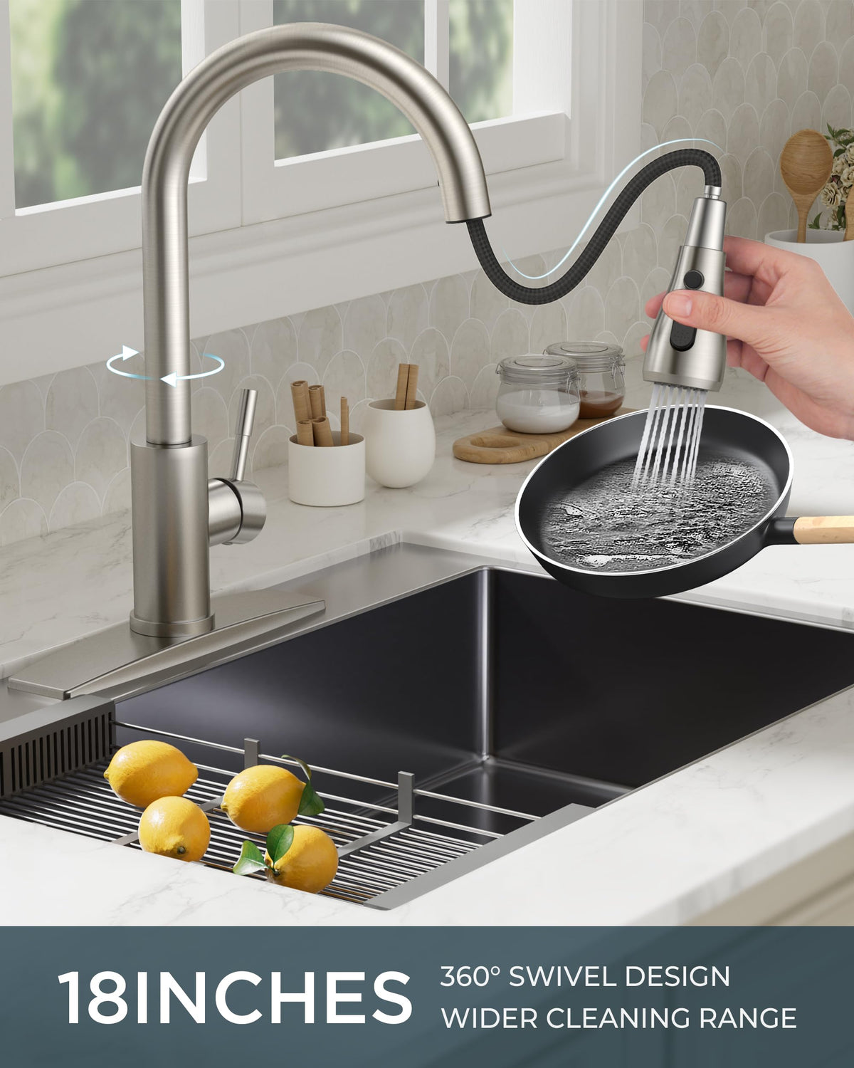 FORIOUS stainless steel bar sink faucet available in a durable finish.