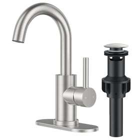 FORIOUS bathroom faucet with brushed nickel 360° spout for versatile use